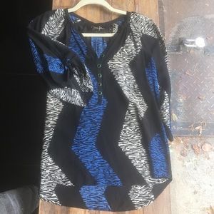 Yumi Kim silk black + multi-colored top